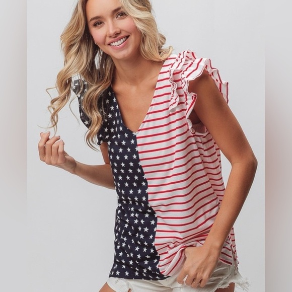 Bibi Lady Liberty tank blouse large - Picture 4 of 6